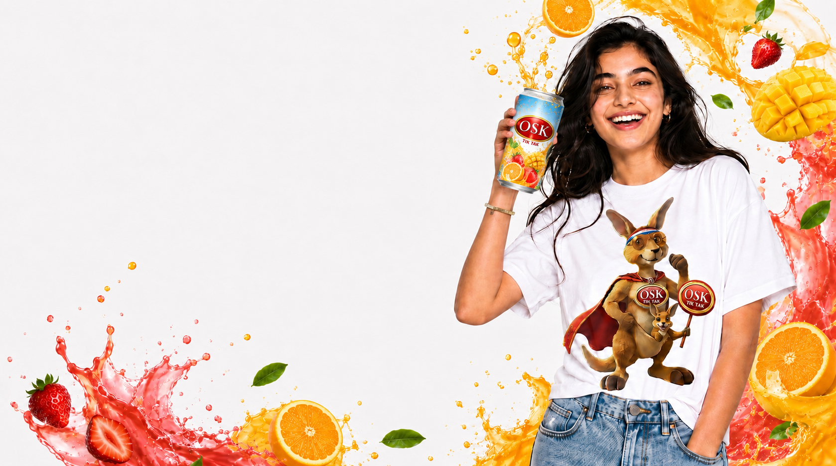 OSK Tik Tak - Woman holding Tik Tak beverage